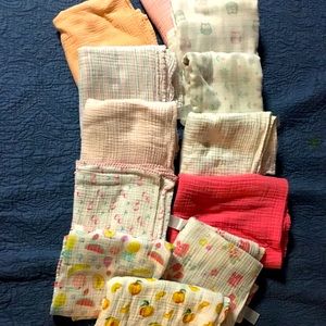 12 XXX-large babygirl receiving/swaddle blankets